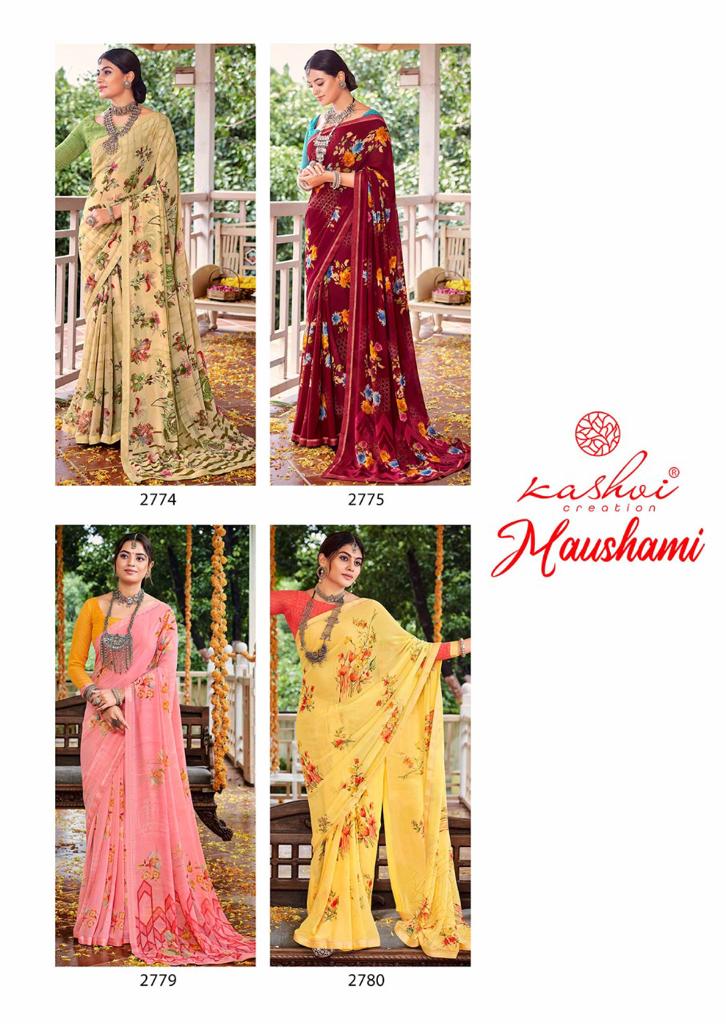 Kashvi Maushami Georgette Wholesale Saree Collection 